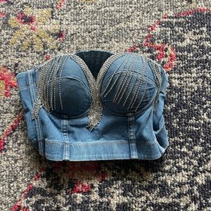 Sparkly Denim Bustier